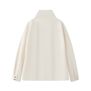 Chaqueta de Lana Personalizada para Mujer 2026 con Cuello Mao y Cintura Ajustable, Abrigo Corto Versátil Resistente al Viento para Oficina y Uso Diario - Product Image 5