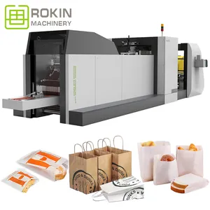 モデルRKJD-350J全自動カーキ紙袋製造機2/4色印刷インライン