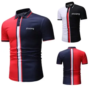 Polo de manga corta de punto acanalado a rayas, camiseta de poliéster 100% por ciento para hombre, polo de sublimación, ropa africana para hombre