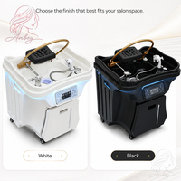 Bac à shampoing portable en acrylique sans plomberie, lit de lavage de cheveux avec circulation d'eau en cascade pour spa capillaire