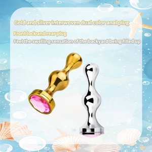 Candado de Castidad Dorado FRRK-280 con Tapón Anal, Dispositivo SM, Jaula de Bondage para Pene, Prevención de Eyaculación, Juguetes Sexuales Masculinos al por Mayor - Product Image 5