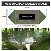 Hamac de camping portable moderne pliable en nylon de haute qualité pour 2 personnes avec moustiquaire bleu