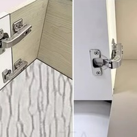 Charnière dissimulée à fermeture amortie pour meuble d'angle, 90 degrés, hydraulique, en acier inoxydable, pour meubles de cuisine