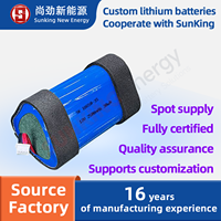 Batterie au lithium rechargeable SUNKING de qualité A, 12V 2500mAh, 500 cycles, à décharge élevée, pour pistolet de massage et gonfleur de voiture – Vente directe usine