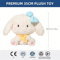 Jouet en peluche lapin conforme aux normes ASTM F963 EN71, usine source, logo personnalisé, 35CM, avec écharpe esthétique à nœud papillon