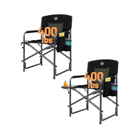 Chaise de camping surdimensionnée en aluminium léger TIMBER RIDGE, lot de 2, chaise de réalisateur portable, table latérale amovible, poche extérieure