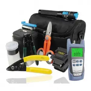 18Pcs FTTH fiber optic tool kit with SKL-6C Fiber Optical Cleaver optical power meter 10mW Visual Fau Locator Wire Stripper