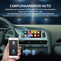 Pantalla de Coche 1DIN con Android 11 de 8 Núcleos, Reproductor de CD, Carplay para Navegación GPS, 2 Años de Garantía para Audi A6 C6 Q7 2005-2015