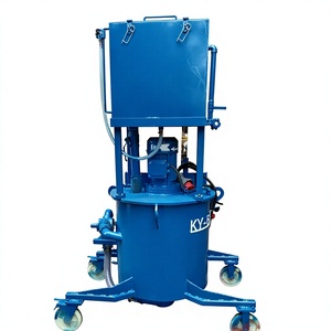 Malaxeur à mortier bleu KY-6 avec moteur et roues pour usage en construction, mélangeur de béton - Product Image 1