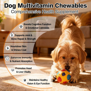 Compléments alimentaires <span class=keywords><strong>pour</strong></span> chiens en forme de bouchées molles multivitaminées <span class=keywords><strong>pour</strong></span> le confort cardiaque, digestif et articulaire, avec probiotiques et taurine - Product Image 6