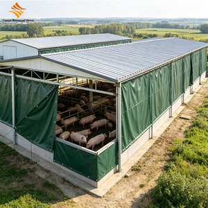 Lona de PVC Impermeable de 550 g/m², Tejido Tricot Recubierto, Resistente a la Abrasión y al Desgarro, para Cubrir Granjas Avícolas - Product Image 1