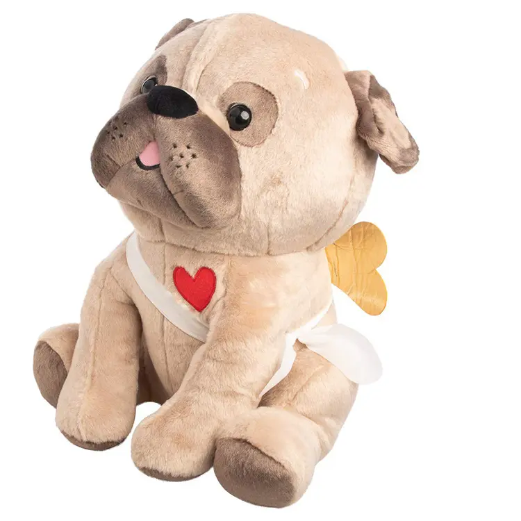 New design soft plush valentine day gift stuffed dog with wing