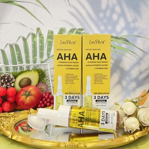 Natural AHA Skincare Foaming Face Wash Limpiador de limpieza facial con <span class=keywords><strong>ALPHA</strong></span> HIDROXIACIDOS VITAMINA C & E Hidratante Anti Acné Piel - Product Image 3
