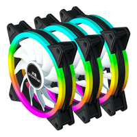 Ventilateur de boîtier PC SNOWMAN EF120-ARGB-BK 120mm Noir ARGB 45CFM avec Halo extérieur, PWM, roulement hydraulique, synchronisation 5V 3 broches, vente en gros