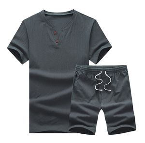 Liu Ming Hot Selling Arrivals 2025 Summer Men Casual Cotton Linen Suits Chinese Style Short Sleeve <strong>T</strong> <strong>Shirts</strong> Shorts Set - Product Image 5