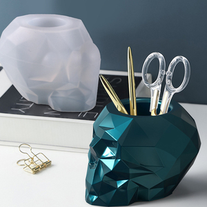 DM563 Lọ Đựng Đồ Trang Sức Domino Hình Gạt Tàn Khung Xương Hộp Đựng Bút Bê Tông Khuôn Silicon Nhựa Epoxy - Product Image 2