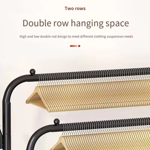 새로운 디자인의 모던 럭셔리 이중 스테인리스 스틸 옷걸이 및 실내 다용도 디스플레이 랙 - Product Image 3