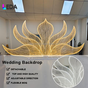 LEDA Chic Petal Shape Glowing Backdrop LED Wedding Light Up Panel Stand for Event Decoration - Product Image 2