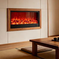 Cheminée électrique murale suspendue avec effet de flamme LED, chaleur réglable pour chambre à coucher, appartement, hôtel