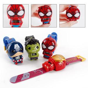 Anime Iron Man Spider Man đồ chơi trẻ em Quà tặng Đồng hồ điện tử dễ thương cho trẻ em phim hoạt hình biến dạng kính thiên văn - Product Image 2