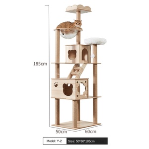 Nido de madera estable para gatos, productos para mascotas, estante de escalada para gatos, tabla de rascar, cápsula espacial de juguete hecha de madera de alta calidad - Product Image 6