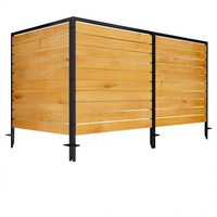 Pantalla de privacidad de madera de 3 paneles sin excavación, 42x40 pulgadas, estilo rústico, fabricada en China - Cercas exteriores para aire acondicionado y recintos de piscinas
