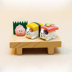 Artisanat en résine DIY, petites décorations, boîte mystère, figurines de poupées, style japonais, thème Sushi Chat ZAKKA, thème Pain, thème Poupée Tide, Maternité - Product Image 4