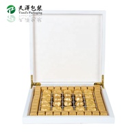 Boîte cadeau en bois MDF personnalisée de luxe, faite à la main, pour l'emballage de chocolats et de dattes arabes islamiques pour le Ramadan et l'Aïd