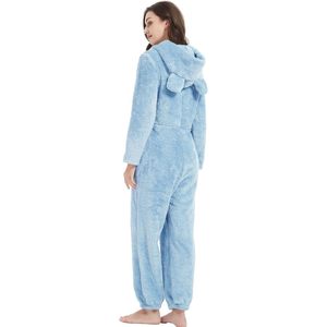 Pijama Enterizo para Mujer, con Capucha, de Forro Polar, Ropa de Dormir de una Pieza, Suave y Cómoda, Mono de Invierno de Manga Larga - Product Image 3
