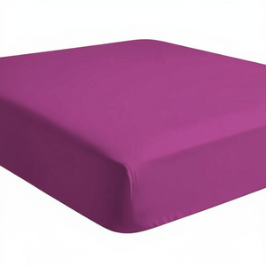 Drap-housse 100% coton fuchsia italien pour lit simple 90x200cm - Product Image 3