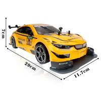 Voiture de course RC M4 DTM à l'échelle 1:16, modèle jouet télécommandé 4 canaux avec fonction d'éclairage, construction en plastique, pour intérieur et extérieur