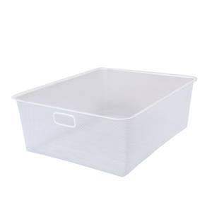Home Storage Organization Basket Storage Metal Home Storage Basket Cabinet Metal Mesh Stackable Storage Basket Racking System For Home Storage Organization