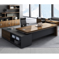 Bureau de direction moderne en bois, grand bureau de direction de luxe, bureau de direction, bureau d'angle pour ordinateur