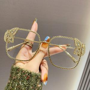 Butterfly Sunglasses Women Square <b>Large</b> <b>Frame</b> Gold Metal UV400 PC Lens Outings Cycling Driving Parties - Product Image 3