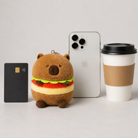 Zaves Hoge Kwaliteit Eco-vriendelijke Duurzame Zachte Mini Hamburger Wombat Sleutelhanger Rugzak Decoratie Verjaardag Cado Groothandel Kawaii Pluche