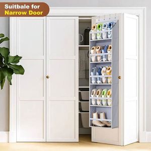 Over the Door Shoe Organizer for Closet <b>Large</b> Clear Pockets Hanging Shoe for Door Hanger Boot Holder Storage - Product Image 2