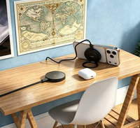 Chargeur intelligent universel mini portable 15W Type-C PD Chargeur sans fil magnétique avec support rotatif à 360° et entrée 5V/3A