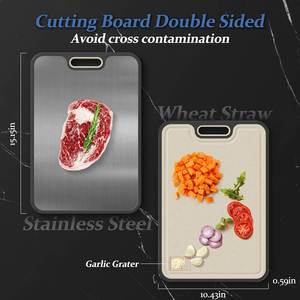 Nouvelle planche à découper double face en titane pur et paille de blé, écologique et personnalisable, pour usage domestique et commercial - Product Image 2