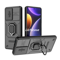 Lichicase sarung kamera geser PC TPU pelindung belakang untuk Redmi Note 12 12S 12 Turbo tahan benturan