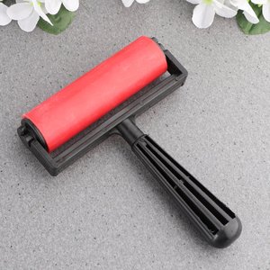 10cm Print making Rubber Roller Soft <span class=keywords><strong>Brayer</strong></span> Craft Projekte Tinte und Stanz werkzeuge mit roter Farbe