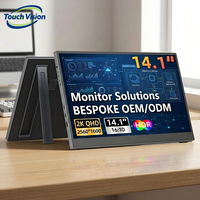 Monitor Portátil de 14 Pulgadas, Segunda Pantalla Táctil FHD 1080P IPS, Soporte de un Solo Brazo, Tipo C HD para Viajes, Oficina y Programación