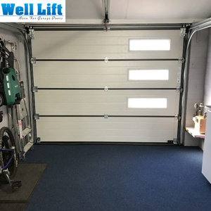 <span class=keywords><strong>Porte</strong></span> de <span class=keywords><strong>garage</strong></span> moderne blanche style ferme 12x7 18x8 - <span class=keywords><strong>Porte</strong></span> sectionnelle <span class=keywords><strong>isolée</strong></span> <span class=keywords><strong>avec</strong></span> fenêtres décoratives pour usage résidentiel - Product Image 1