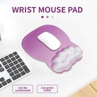 Tapis de souris ergonomique en mousse à mémoire de forme blanc et violet dégradé avec repose-poignet, base antidérapante en gel, pour le jeu et le bureau