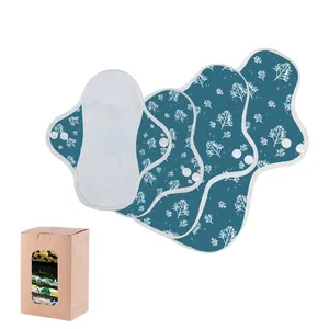 Fornecedor dourado de almofadas menstruais reutilizáveis para meninas, almofadas reutilizáveis para período feminino, papel higiênico de algodão para meninas, oferta regular