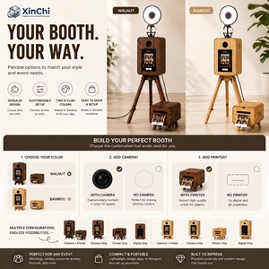 Retro Holz-Fotobox RGB-Farbbeleuchtung HD-Kamera DNP-Drucker 13,3-Zoll-Touchscreen Tragbarer Selfie-Kiosk - Product Image 3
