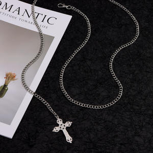 <b>Cross</b> Body <b>Chain</b> Tibetan Silver Unisex Fashionable Daily Wear White K Metal Waist <b>Chain</b> Detachable Single Layer - Product Image 2