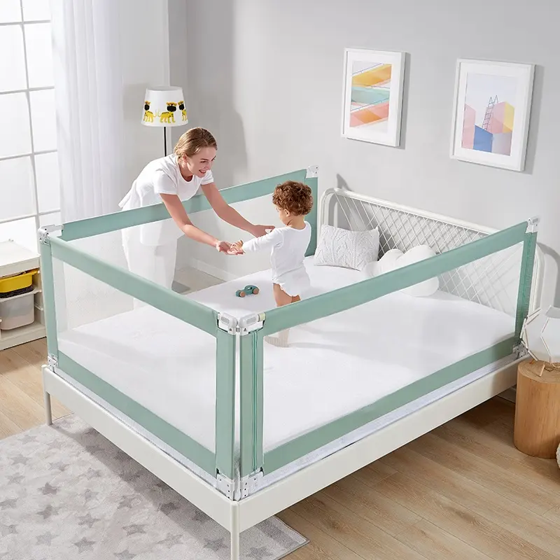 Rieles de cama de altura ajustable para niños, valla de seguridad para bebés, barrera de protección para cama King Size