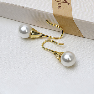 Wenchi S925 Plata, Accesorios DIY para Mujer, Bandeja en Forma de Media C, Perlas Personalizadas, Pendientes Colgantes de Moda, Bandeja Vacía, Modelo 15845 - Product Image 3