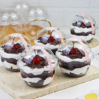 Gobelets en plastique personnalisés pour crème glacée, yaourt aux fruits, smoothie, mini gobelets jetables pour desserts avec couvercle, gobelets en plastique transparent en forme de U pour parfait