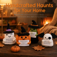 Poupées Amigurumi au Crochet Faits Main Personnalisées, Thème Halloween Tueur de Terror et Grim Reaper, pour Soutien Émotionnel, Ornements et Jouets avec Étiquette Positive